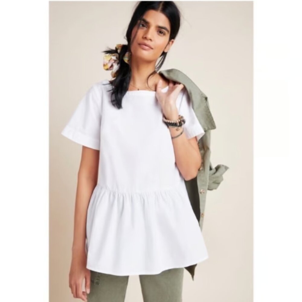 Maeve Anthropologie Darla Poplin Swing Blouse